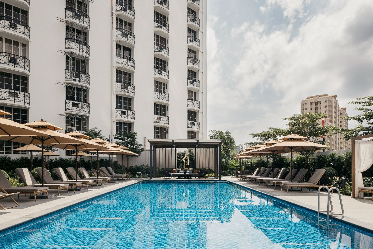 The pool area at SRWW