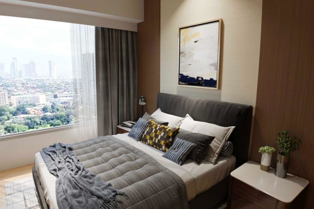 master bedroom in luxury condominium