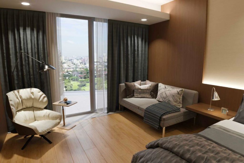 luxurious and furnished bedroom for nighttime routines