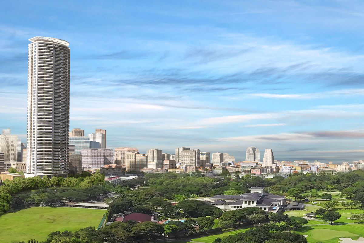 Shang Residences at Wack Wack tower with city and golf course views